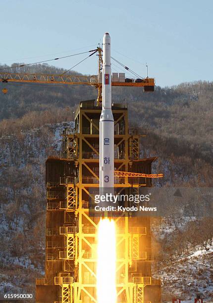 North Korea - Photo shows a North Korean long-range rocket lifting off from the Sohae Space Center in Tongchang-ri, North Korea, on Dec. 12, 2012.