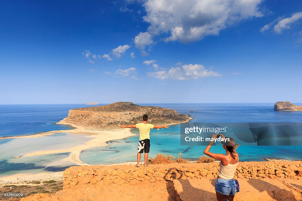 Tourists at Balos beach, Crete