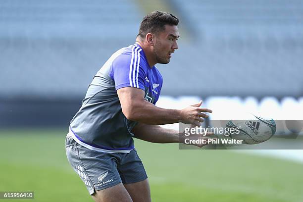Codi Taylor of the All Blacks during the New Zealand All Blacks Captain's Run at Eden Park on October 21, 2016 in Auckland, New Zealand.