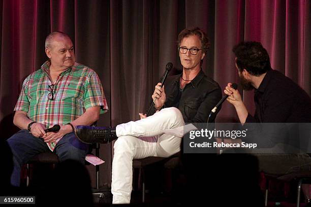 Publisher Kenny MacPherson and songwriter Dan Wilson speak with moderator and songwriter Ross Golan at The Art Of Collaboration: Songwriters & Music...