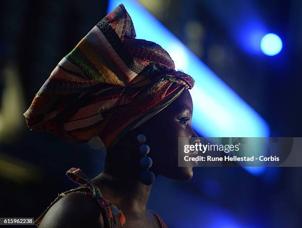 Lupita Nyong'O attends the 'Queen Of Katwe' Virgin Atlantic Gala screening during the 60th BFI London Film Festival at Odeon Leicester Square on...