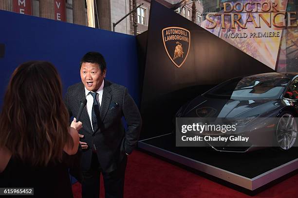 Lamborghini Stars on red carpet with actor Benedict Wong at Marvel Studios' Doctor Strange, in US theaters Nov. 4, at El Capitan Theatre on October...