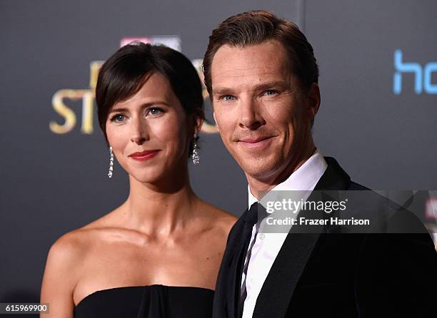 Actor Benedict Cumberbatch and wife Sophie Hunter Premiere Of Disney And Marvel Studios' "Doctor Strange" on October 20, 2016 in Hollywood,...