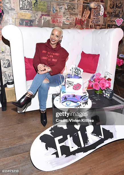 Amber Rose attends Flirt Cosmetics x Amber Rose Event on October 20, 2016 in Los Angeles, California.