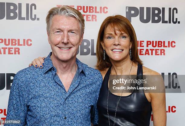 Byron Jennings and Carolyn McCormick attend "Plenty" opening night celebration at The Public Theater on October 20, 2016 in New York City.