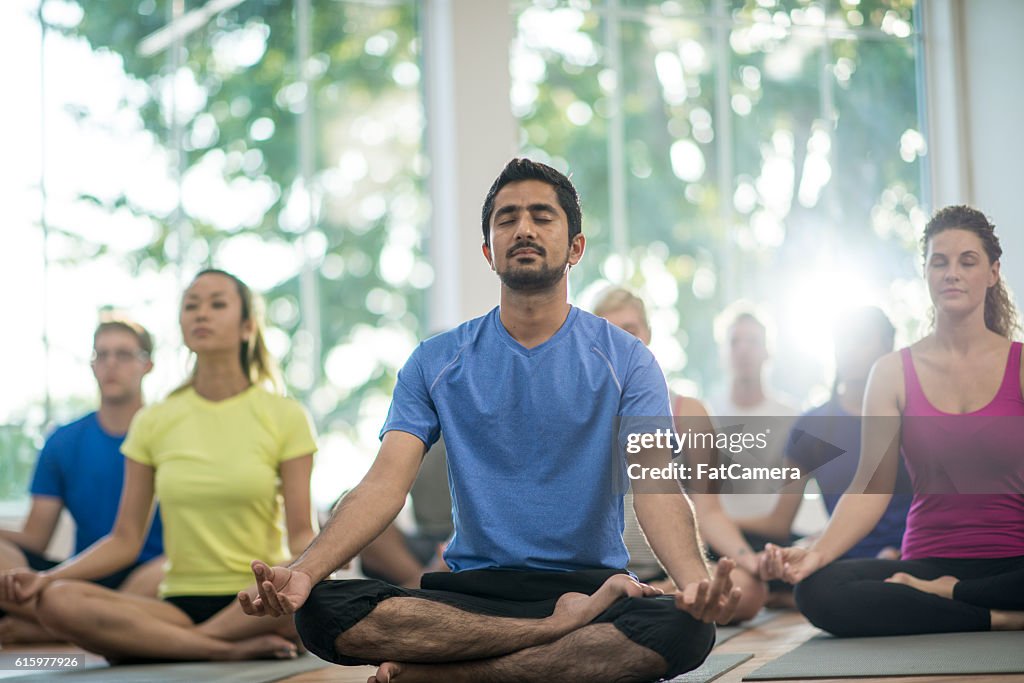 Quietly Meditating in Class