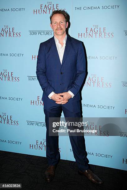 Morgan Spurlock attends a screening of "The Eagle Huntress" hosted by Sony Pictures Classics and The Cinema Society at The Landmark Sunshine Theater...