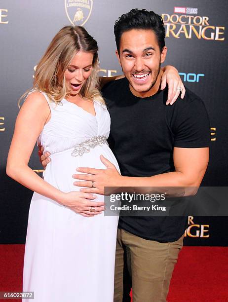 Actress Alexa PenaVega and actor Carlos PenaVega attend the premiere of Disney and Marvel Studios' "Doctor Strange"at the El Capitan Theatre on...