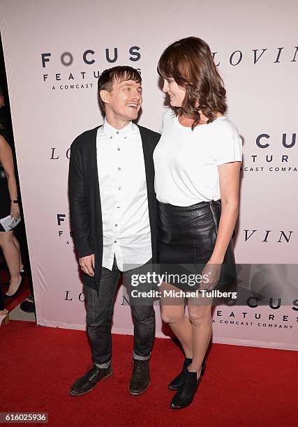 Actors Marshall Allman and Jamie Allman attend the premiere of Focus Features' "Loving" at Samuel Goldwyn Theater on October 20, 2016 in Beverly...