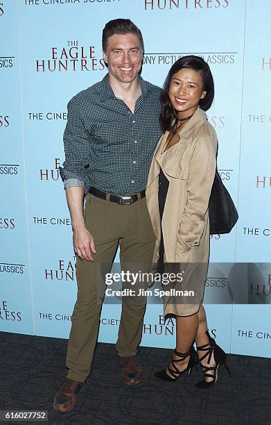 Actor Anson Mount and Darah Trang attend the Screening of "The Eagle Huntress" hosted by Sony Pictures Classics and The Cinema Society at Landmark...