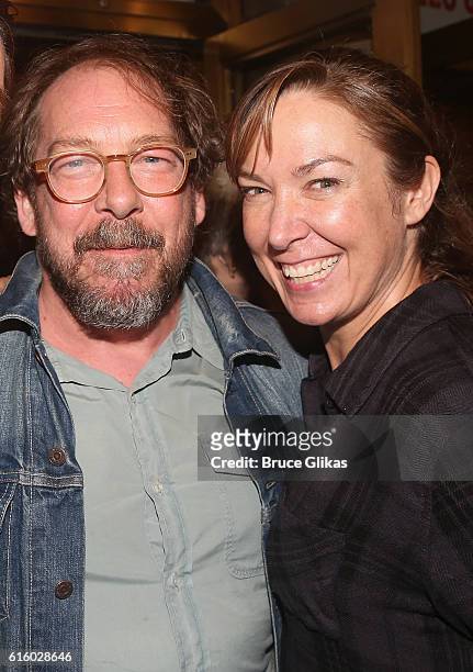 Bill Camp and Elizabeth Marvel pose at The Opening Night of "The Front Page" on Broadway at The Broadhurst Theatre on October 20, 2016 in New York...