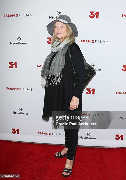 Actress Judy Geeson attends the premiere of "31" at NeueHouse Hollywood on October 20, 2016 in Los Angeles, California.