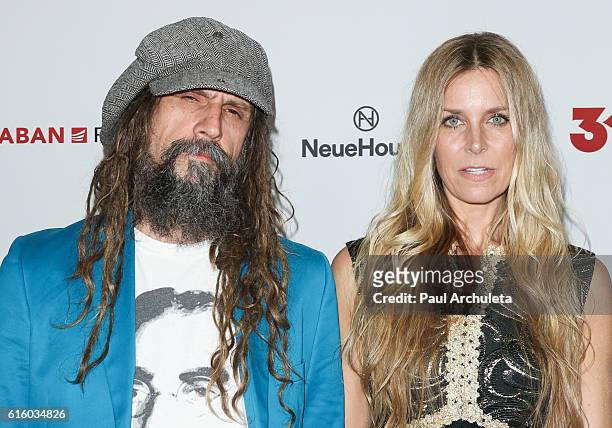 Musician / Director Rob Zombie and His Wife Actress Sheri Moon Zombie attend the premiere of "31" at NeueHouse Hollywood on October 20, 2016 in Los...