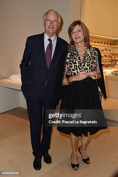 Michel Barnier and his wife Isabelle attend a Cocktail for the opening of "Icones de l'Art Moderne, La Collection Chtchoukine"at Fondation Louis...