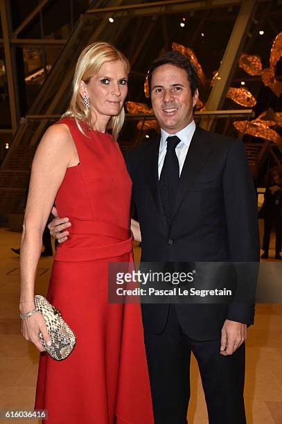 Ian Gallienne and his wife Segolene Frere Gallienne attends a Cocktail for the opening of "Icones de l'Art Moderne, La Collection Chtchoukine"at...