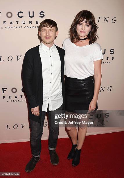 Actors Marshall Allman and Jamie Allman attend the premiere of 'Loving' at the Samuel Goldwyn Theater on October 20, 2016 in Beverly Hills,...