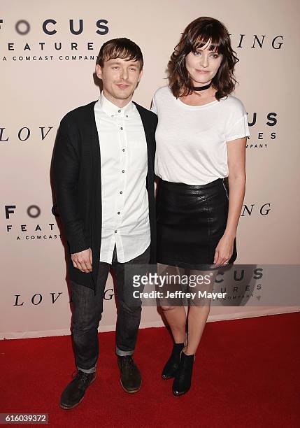 Actors Marshall Allman and Jamie Allman attend the premiere of 'Loving' at the Samuel Goldwyn Theater on October 20, 2016 in Beverly Hills,...