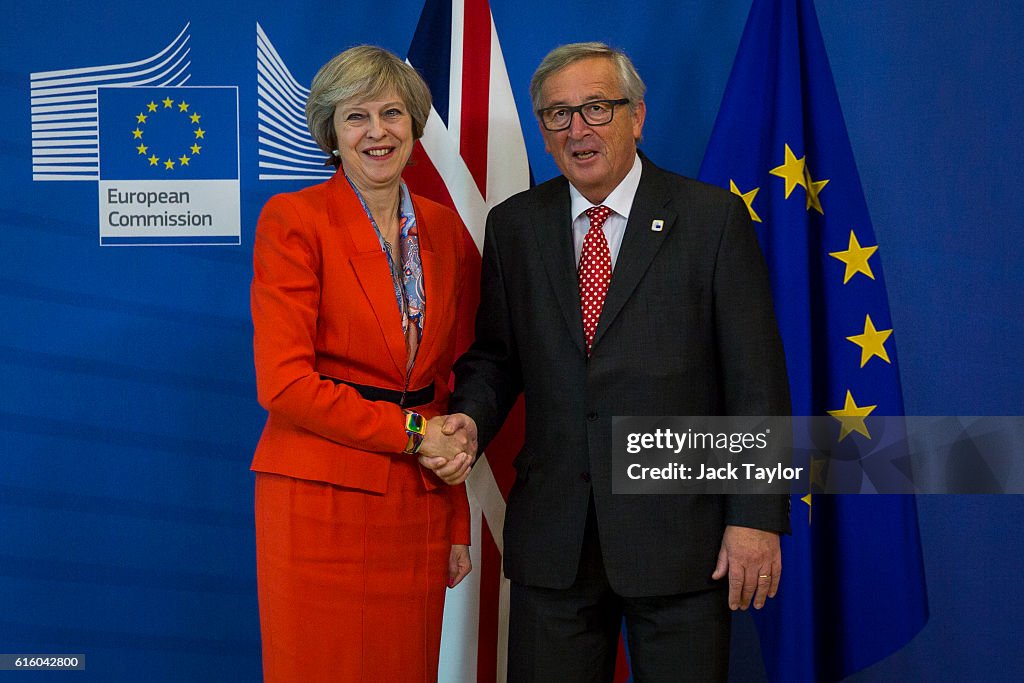 Theressa May Attends Her First EU Council Meeting As British Prime Minister