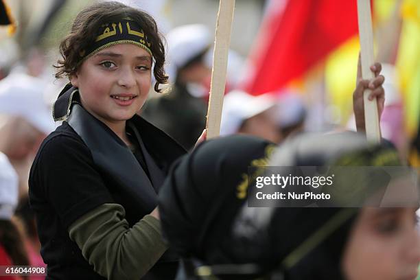 Palestinians attend a rally marking the 29th anniversary of the foundation of the Islamic Jihad movement in Gaza City October 21, 2016.