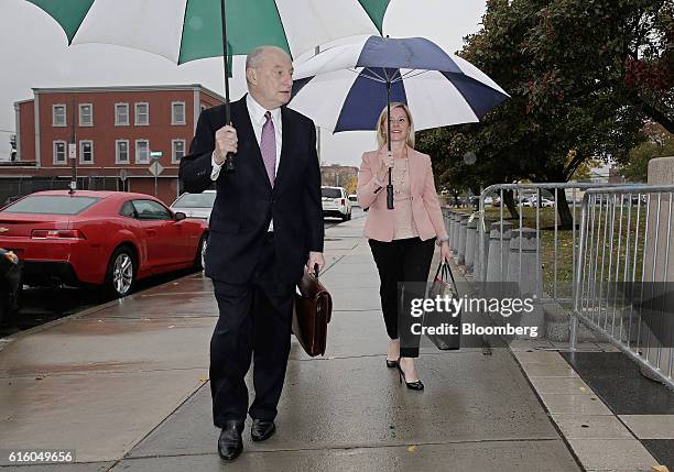 Bridget Anne Kelly, former deputy chief of staff for New Jersey Governor Chris Christie, right, arrives with her attorney Michael Critchley at...