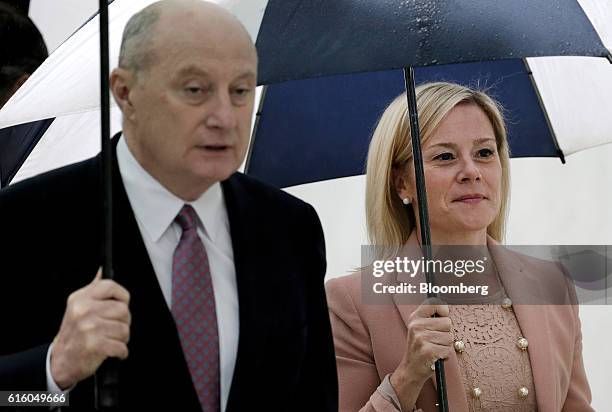 Bridget Anne Kelly, former deputy chief of staff for New Jersey Governor Chris Christie, right, arrives with her attorney Michael Critchley at...