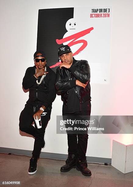 Young Jeezy and Lenny S. Attend "Trap or Die 3 " Listeing Party at The B Loft on October 20, 2016 in Atlanta, Georgia.