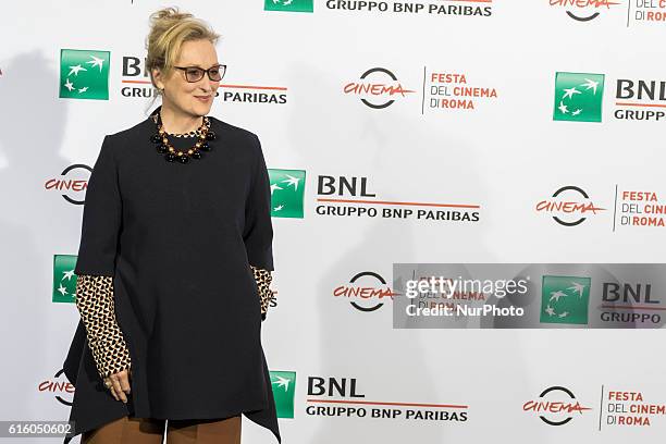 American actress Meryl Streep attends the photocall of movie 'Florence Foster Jenkins' during the 11th International Rome Film Festival in Rome,...