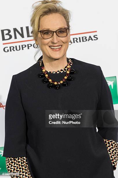 American actress Meryl Streep attends the photocall of movie 'Florence Foster Jenkins' during the 11th International Rome Film Festival in Rome,...