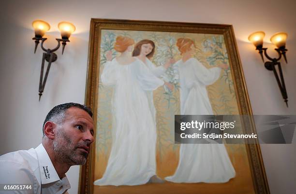 Ryan Giggs gives an interview during the UEFA Champions League Trophy Tour - by UniCredit at Hotel Esplanada on October 21, 2016 in Zagreb, Croatia.