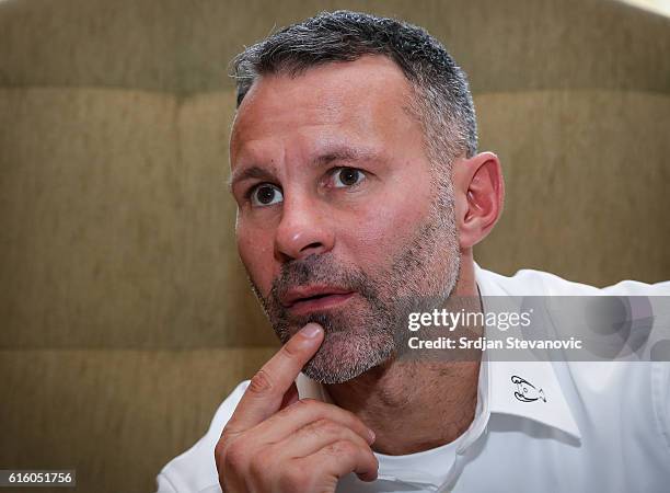 Ryan Giggs gives an interview during the UEFA Champions League Trophy Tour - by UniCredit at Hotel Esplanada on October 21, 2016 in Zagreb, Croatia.