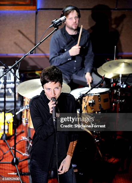 Channy Leaneagh of Polica perform at Low Four Studios on October 21, 2016 in Manchester, England.