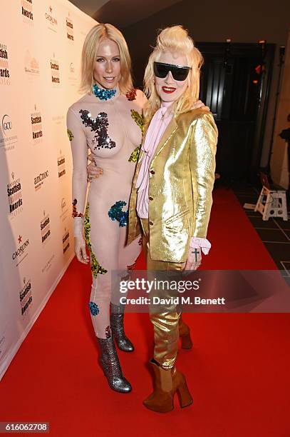 Tuuli Shipster and Pam Hogg attend the Scottish Fashion Awards in association with Maserati at Rosewood Hotel on October 21, 2016 in London, England.