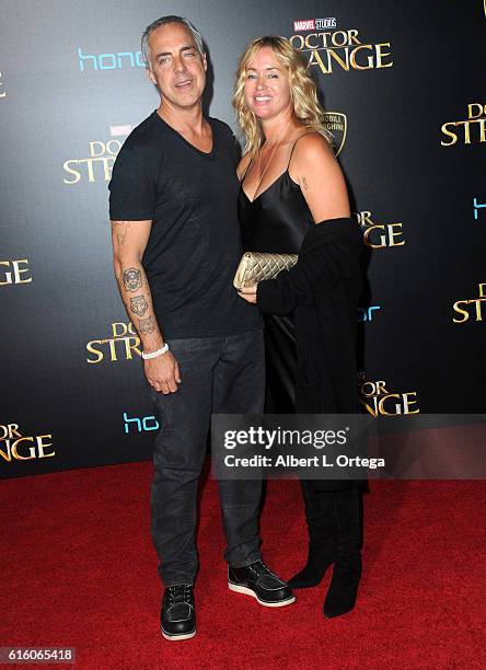 Actor Titus Welliver and wife Jose Stemkens arrive for the Premiere Of Disney And Marvel Studios' "Doctor Strange" held at the El Capitan Theatre on...