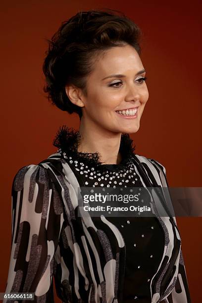 Erika D'Ambrosio walks a red carpet for '7 Minuti' during the 11th Rome Film Festival at Auditorium Parco Della Musica on October 21, 2016 in Rome,...