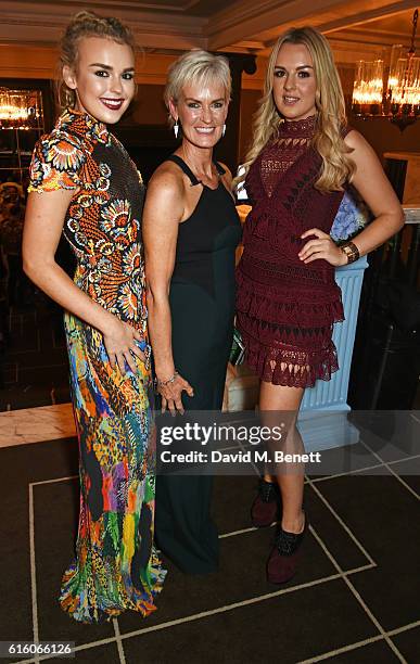 Tallia Storm, Judy Murray and Tessie Hartmann attend the Scottish Fashion Awards in association with Maserati at Rosewood Hotel on October 21, 2016...