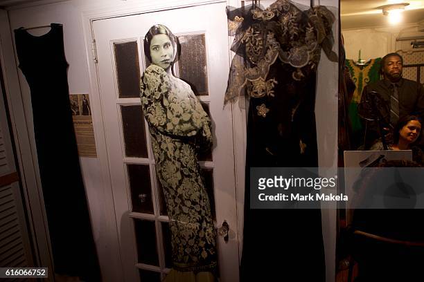 Portrait of opera singer and civil rights activist Marian Anderson is displayed as Treasury Secretary Jacob Lew visits the Marian Anderson Residence...