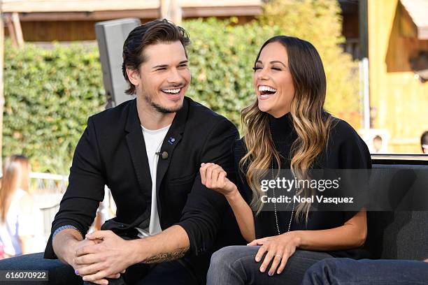 Jana Kramer and Gleb Savchenko visit "Extra" at Universal Studios Hollywood on October 21, 2016 in Universal City, California.