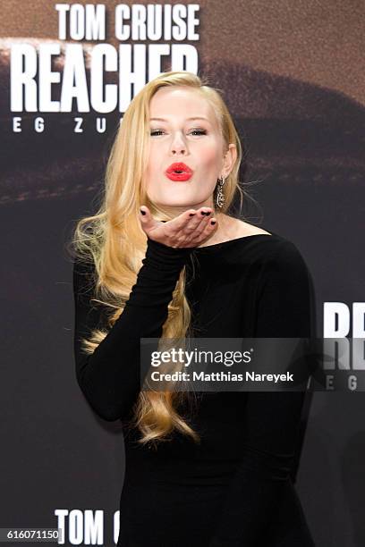 Cobie Smulders and Danika Yarosh attend the 'Jack Reacher: Never Go Back' Berlin Premiere at CineStar Sony Center on October 21, 2016 in Berlin,...