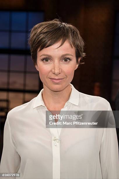 Actress Julia Koschitz attends the 'Koelner Treff' TV Show at the WDR Studio on October 21, 2016 in Cologne, Germany.
