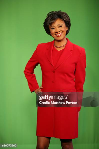 NEW YORK, NY - Portrait session with Janice Huff, chief meteorologist ...
