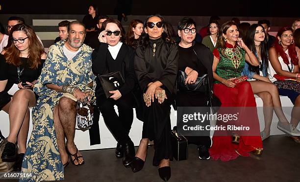 Essa Walla, Michael Cinco and guests, attend the Ezra show during Fashion Forward Spring/Summer 2017 at the Dubai Design District on October 21, 2016...