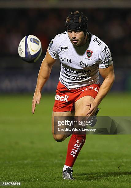 Leigh Halfpenny of RC Toulon during the European Rugby Champions Cup match between Sale Sharks and RC Toulon at AJ Bell Stadium on October 21, 2016...