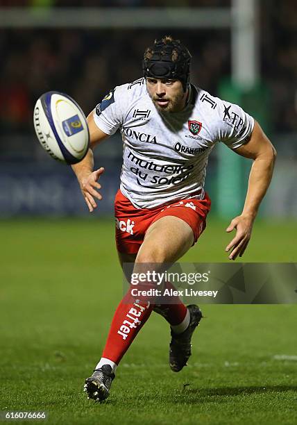 Leigh Halfpenny of RC Toulon during the European Rugby Champions Cup match between Sale Sharks and RC Toulon at AJ Bell Stadium on October 21, 2016...