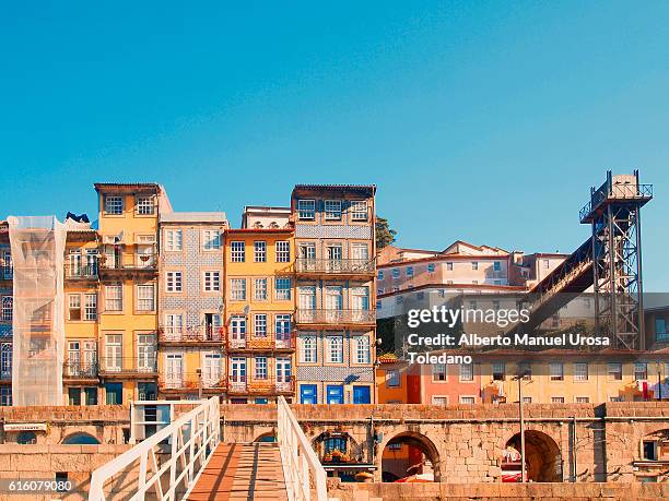 portugal, porto, houses at the ribeira do douro - porto stock pictures, royalty-free photos & images