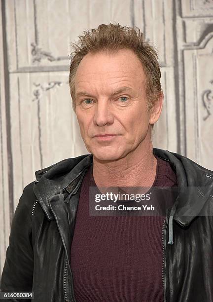 Sting attends The Build Series to discuss his new album "57th & 9th" at AOL HQ on October 21, 2016 in New York City.