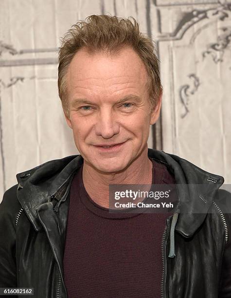 Sting attends The Build Series to discuss his new album "57th & 9th" at AOL HQ on October 21, 2016 in New York City.