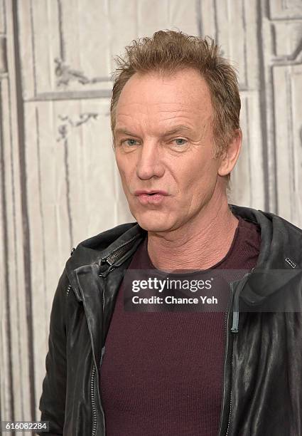 Sting attends The Build Series to discuss his new album "57th & 9th" at AOL HQ on October 21, 2016 in New York City.