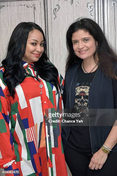 Raven-Symone and Alex Guarnaschelli attend The Build Series to discuss "Chopped" at AOL HQ on October 21, 2016 in New York City.