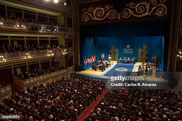 General view of Princesa de Asturias Awards 2016 ceremony at the Campoamor Theater on October 21, 2016 in Oviedo, Spain.