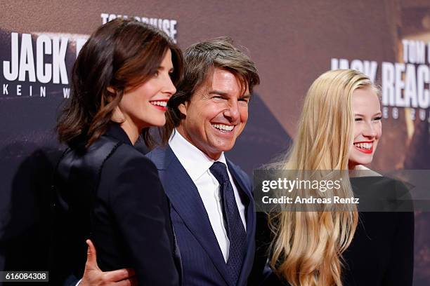 Actors Cobi Smulders, Tom Cruise and Danika Yarosh attend the 'Jack Reacher: Never Go Back' Berlin Premiere at CineStar Sony Center Potsdamer Platz...